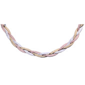 Colier argint in trei culori Braided DiAmanti HB3RG3C40-45cm-DIA